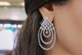 Multi-Tier Diamond Circle Statement Earrings