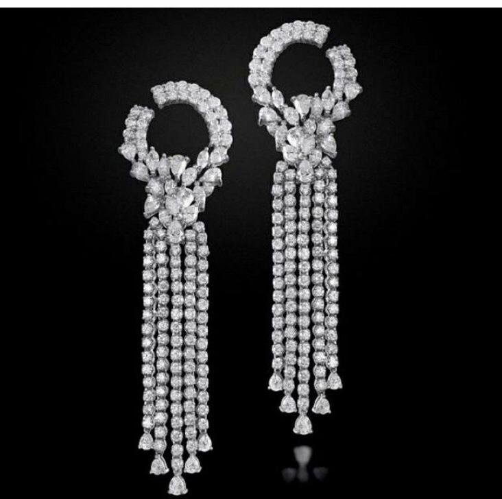 Circular Diamond Chandelier Earrings