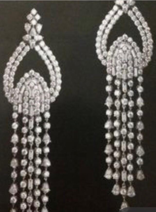 Paisley Diamond Chandelier Earrings