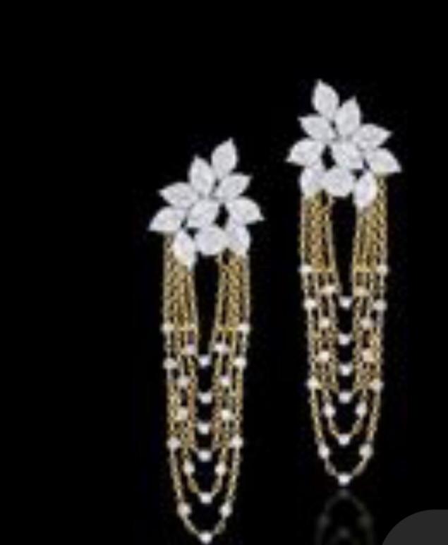 Two-Tone Floral Drop Earrings
