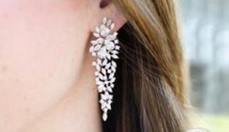 Crystal Flower Cluster Statement Earrings