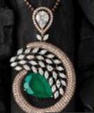 Emerald Crystal Paisley Pendant Earrings