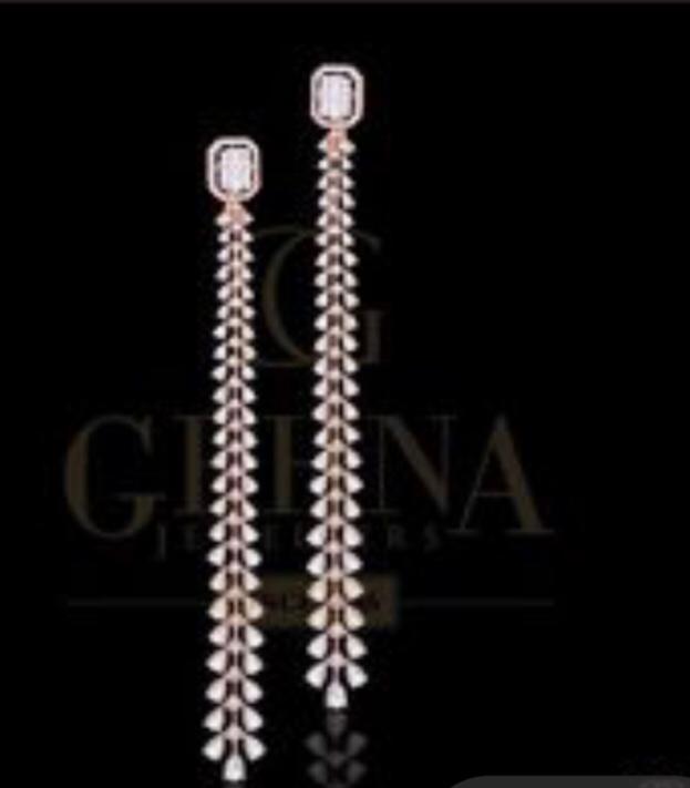 Rose Gold Crystal Chandelier Earrings