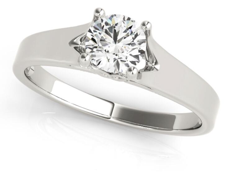 White Gold Modern Solitaire Ring