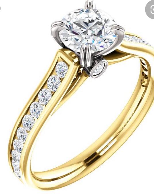 Yellow Gold Cathedral Solitaire Diamond Ring
