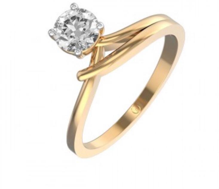 Rose Gold Twisted Band Solitaire Ring