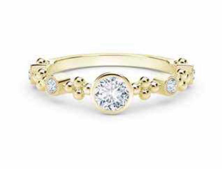 Gold Stackable Diamond Solitaire Ring for Women