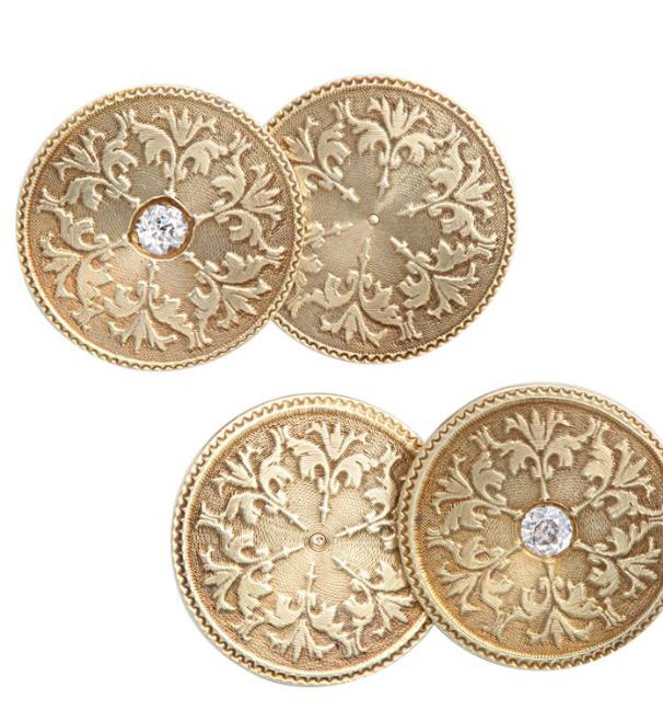 Antique Floral Engraved Cufflinks