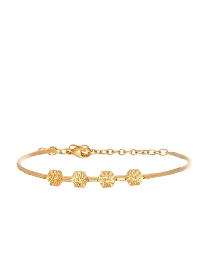 Gold Floral Four Disc Bracelet
