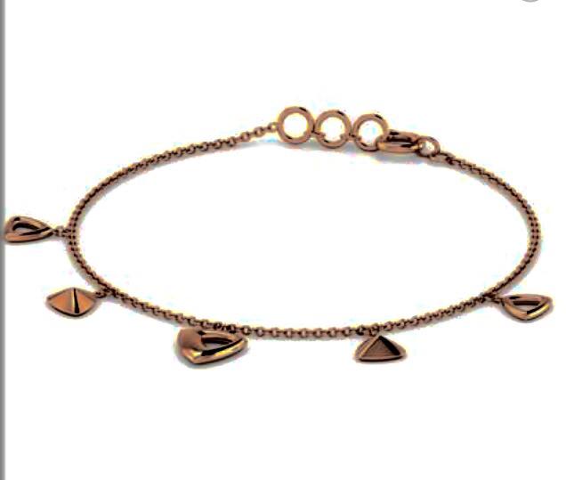 Rose Gold Charm Bracelet with Triangle Pendants