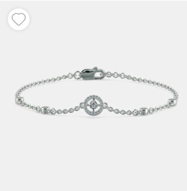 Silver Diamond Circle Motif Bracelet