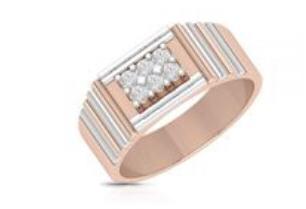 Rose Gold Diamond Channel Men's Ring