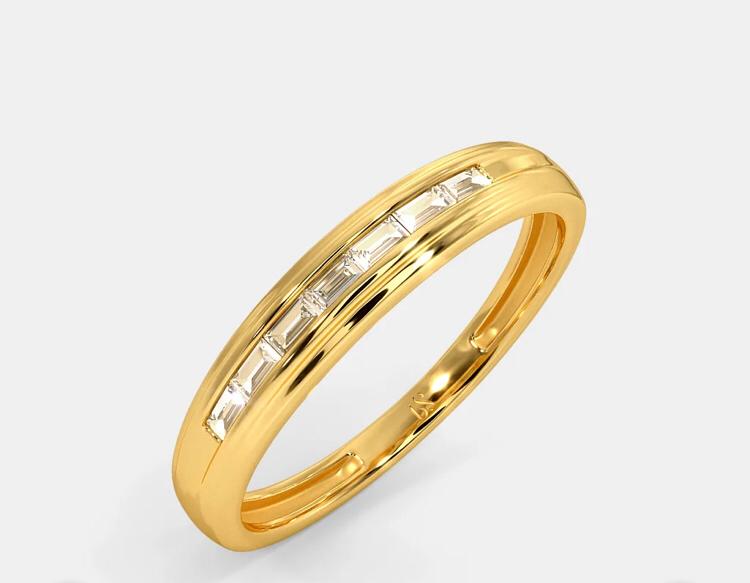 Women's Gold Baguette Cut Diamond Ring