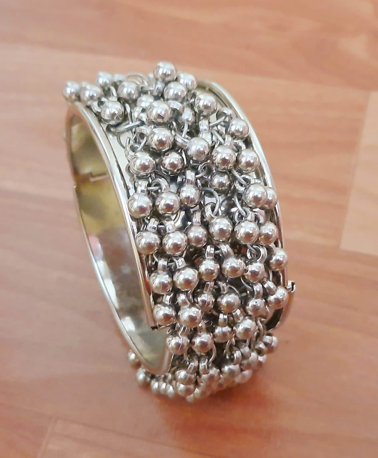Traditional Silver Beaded Cluster Ring