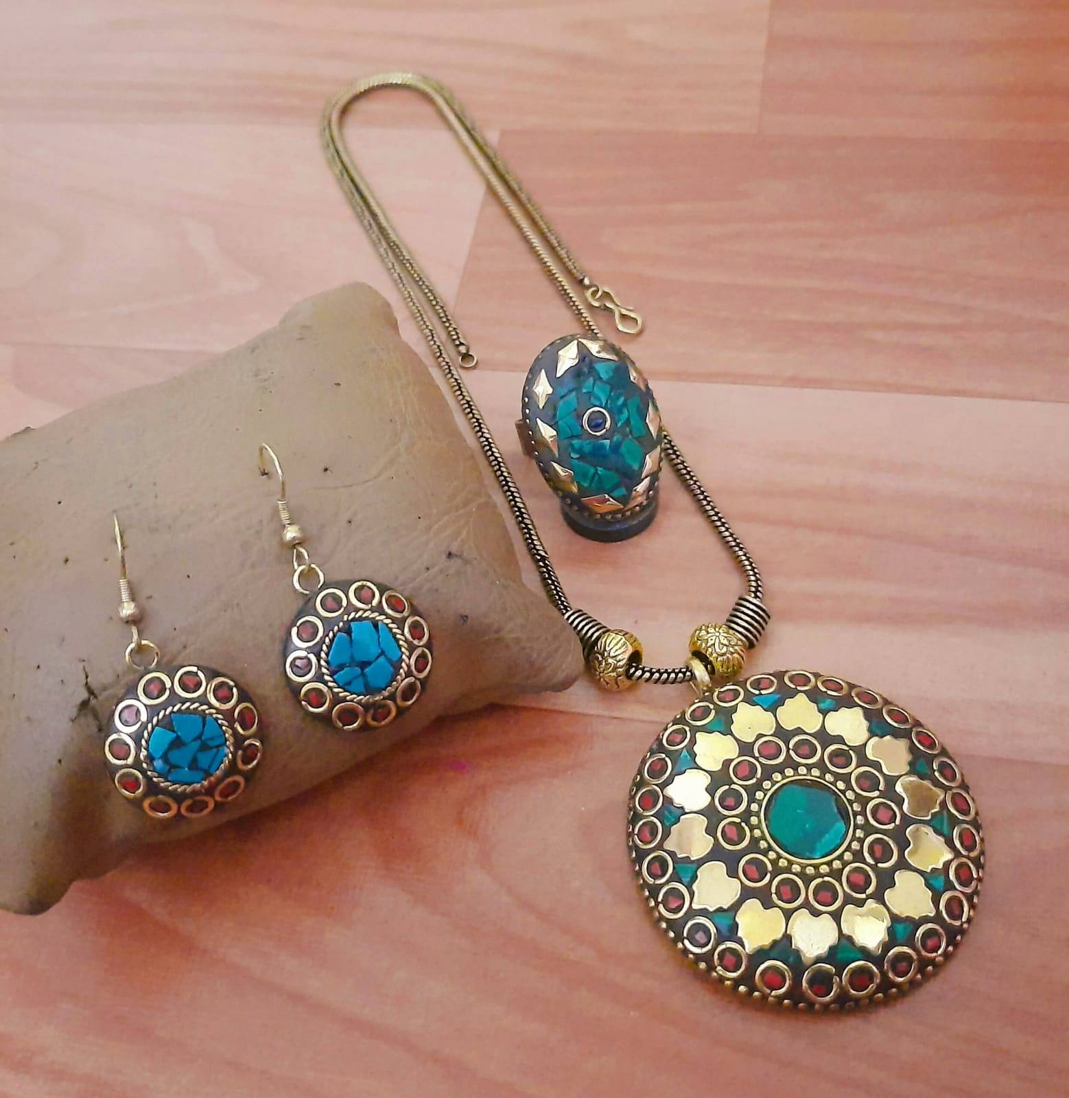Turquoise Stone Ethnic Jewelry Set