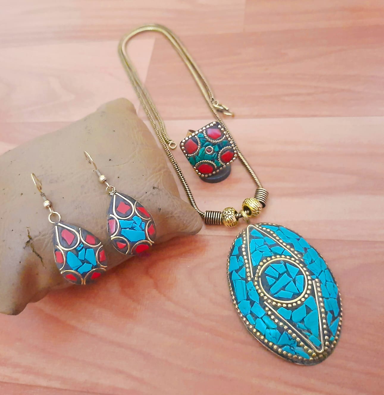 Multicolor Ethnic Mosaic Jewelry Set