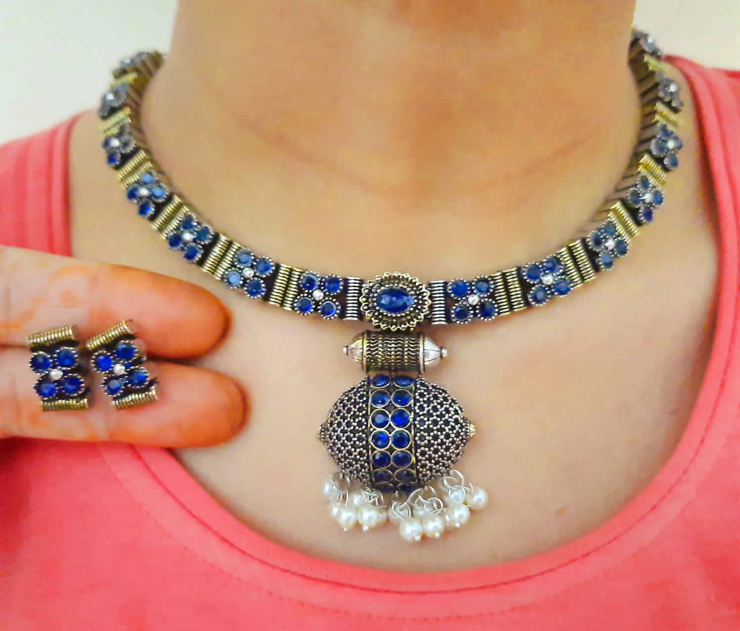 Ethnic Traditional Jhumka Style Necklace Set