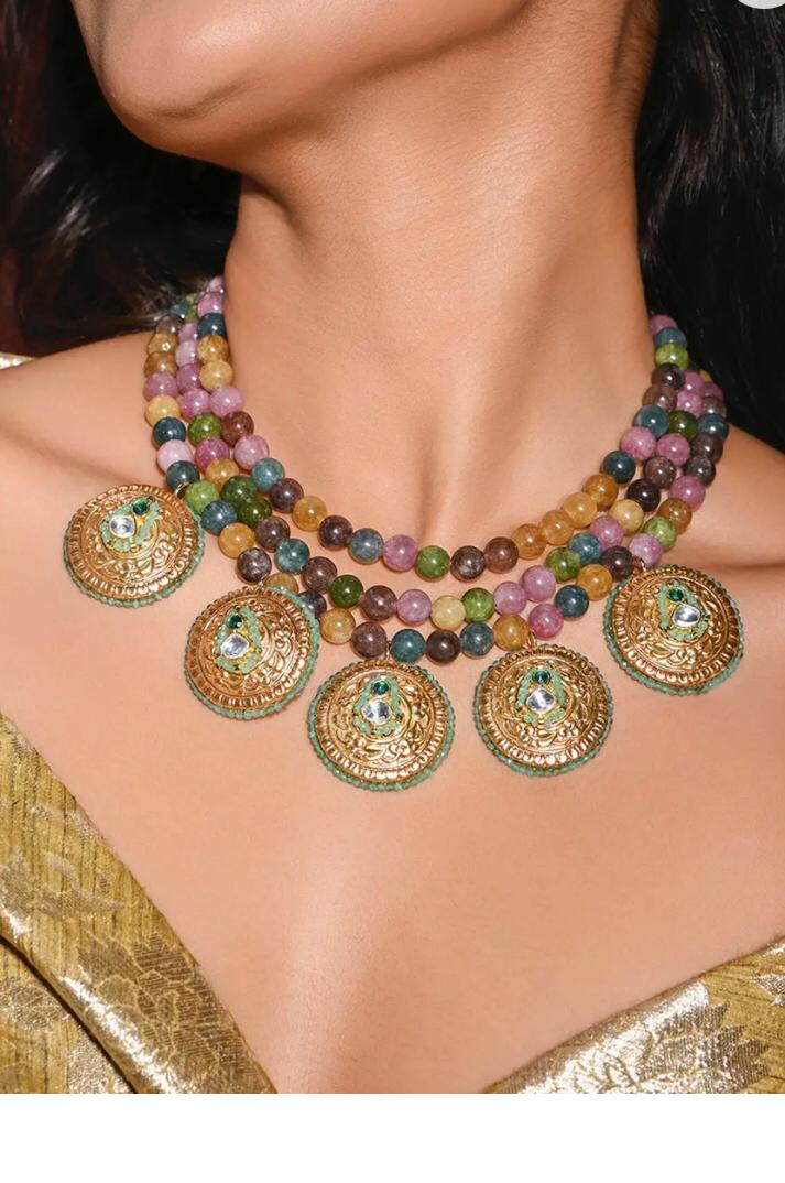 Royal Multi-Gemstone Medallion Necklace