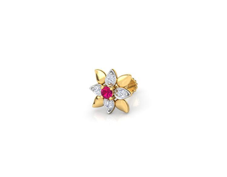 Ruby Floral Diamond Earrings